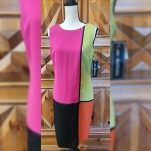 60's Sheri Martin Colorblock Dress Sz 8